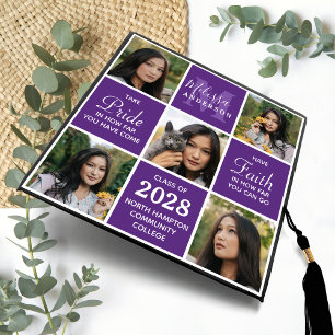 Stylish 5 Photo Collage Graduate Inspirational Graduation Cap Topper