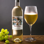 Stylish 5 Photo Collage Mothers day Wine Label<br><div class="desc">"Give your Grandma a truly special gift for Mother's Day, her birthday, or Christmas with these custom five-picture wine labels. Personalize them with a heartfelt message or keep the tempplate. Add your favorite photos, your own birthday wishes, and sign it with love. With the ability to change font styles, sizes,...</div>