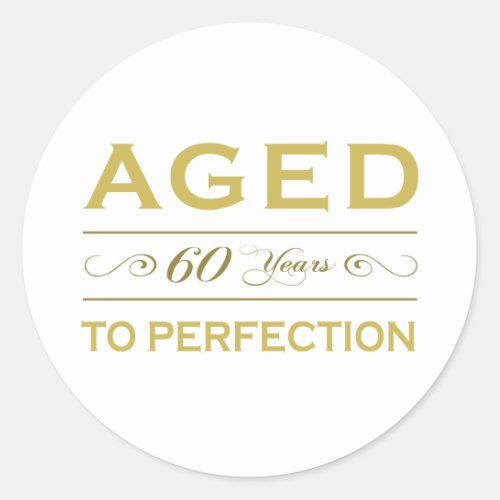 Stylish 60th Birthday Gifts Classic Round Sticker