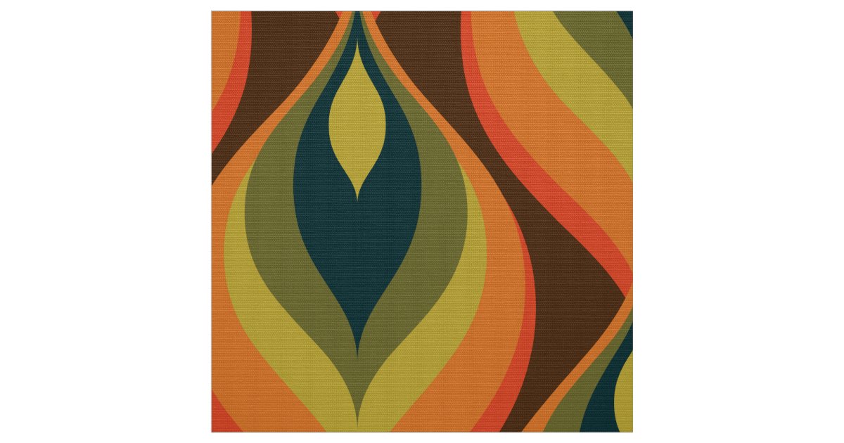 stylish 70s retro mod fabric Zazzle