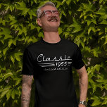 Stylish 70th Birthday Auto Owner, Classic 1955 T-Shirt<br><div class="desc">Celebrate a special milestone with the 'Stylish 70th Birthday Auto Owner, Classic 1955' T-shirt. Perfect for car enthusiasts and fans of vintage vehicles, this shirt features a unique design honoring a 70th birthday and the timeless beauty of classic 1955 cars. Ideal for a birthday gift, this T-shirt combines nostalgia with...</div>