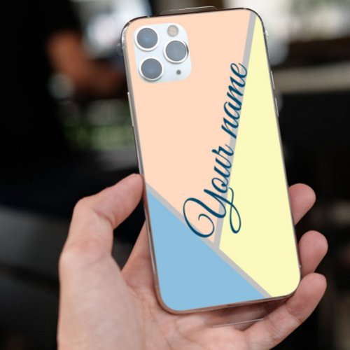 Stylish 80s vintage pastel Color block Custom name iPhone 13 Pro Max Case