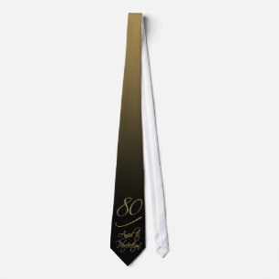Stylish 80th Birthday Neck Tie