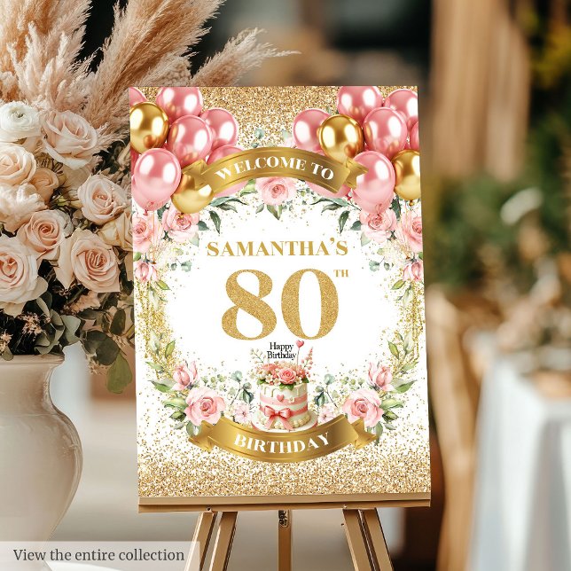 Stylish 80th Birthday Poster Boho Floral Balloons (Stylish 80th Birthday Poster Boho Floral Balloons

)