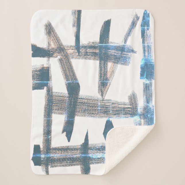 Stylish Abstract Art Washed Off Effect Blanket (Front)