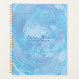 Stylish Abstract Blue Whirl Art Planner