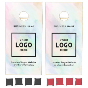 Stylish Abstract Business Logo Branded Cornhole Cornhole Set