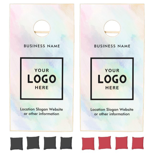 Stylish Abstract Business Logo Branded  Cornhole Set (Set)