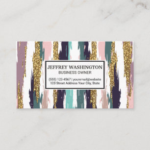Stylish Abstract Color Strokes Business Card