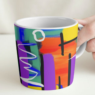Stylish Abstract Colorful Rainbow Artwork Gift Mug