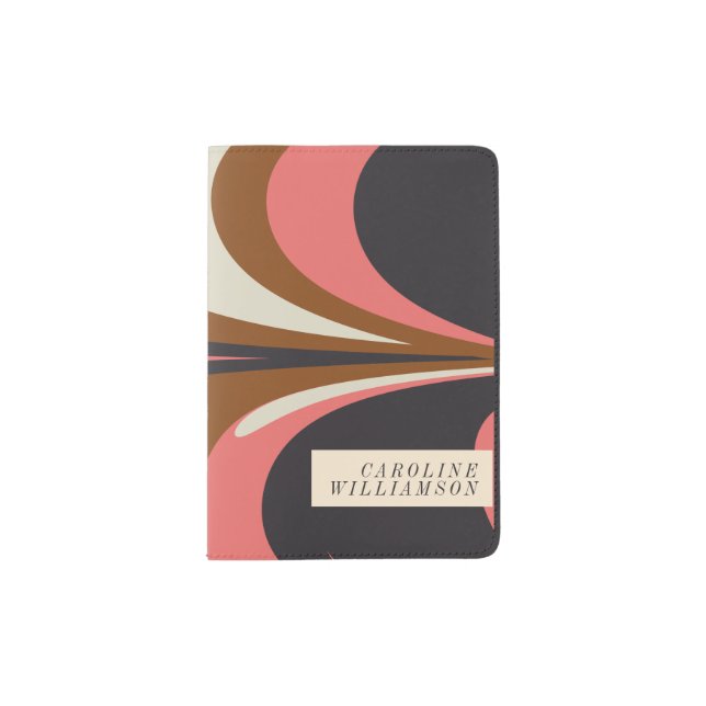 Stylish Abstract Contemporary Elegant Personalized Passport Holder (Front)