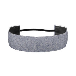 Stylish Abstract Floral Pattern Blue/Gray Athletic Headband
