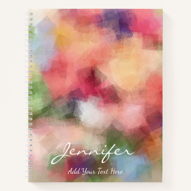 Stylish Abstract Flowers Modern Floral Template Notebook (Front)