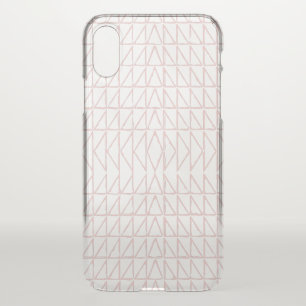 Stylish Abstract Geometric Line Art in Blush Pink iPhone XS Case