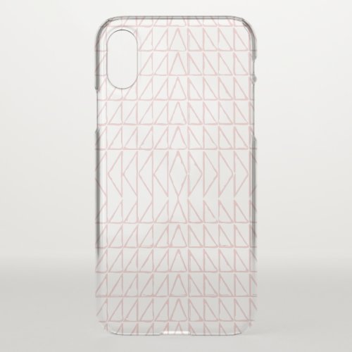 Stylish Abstract Geometric Line Art in Blush Pink iPhone XS Case