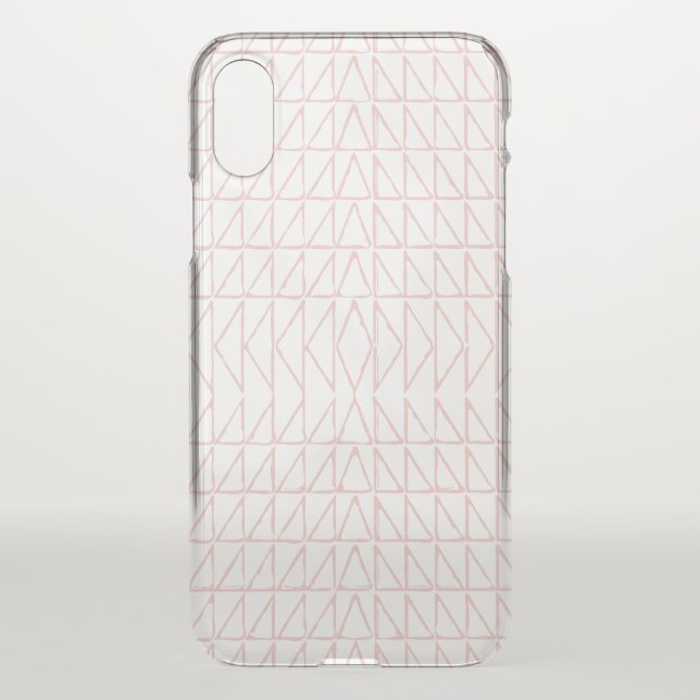Stylish Abstract Geometric Line Art in Blush Pink Uncommon iPhone Case (Back)