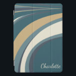 Stylish Abstract Marble Art in Teal Personalized<br><div class="desc">Unique Abstract Marble Fine Art in Blue and Green Personalized iPad Cover</div>
