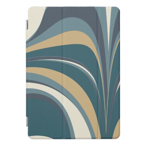 Stylish Abstract Marble Swirl in Teal and Gold iPad Pro Cover
