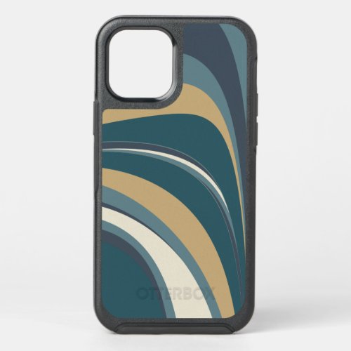 Stylish Abstract Marble Swirl in Teal and Gold OtterBox Symmetry iPhone 12 Case