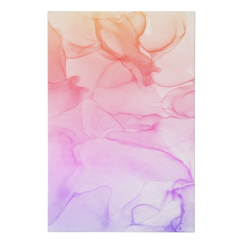 Stylish Abstract Pink Purple Orange Marbled Fluid Faux Canvas Print