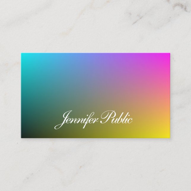 Stylish Abstract Plain Modern Professional Trendy Business Card (Front)