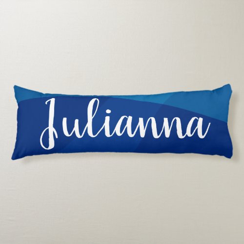 Stylish Abstract Shapes in Blue Personalized Name Body Pillow