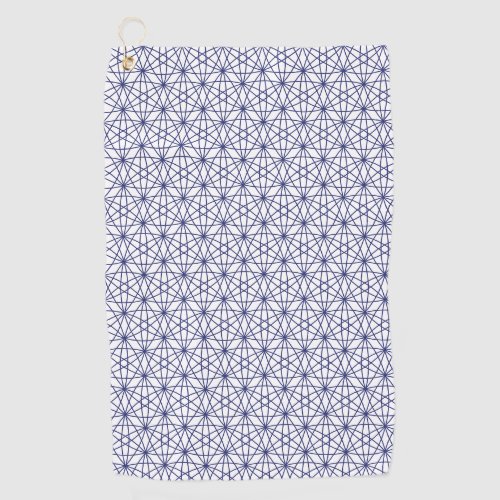 Stylish Abstract Star Pattern in Blue  White Golf Towel