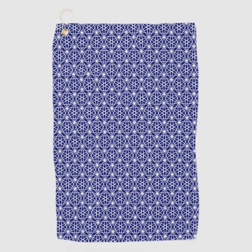 Stylish Abstract Star Pattern in Blue  White Golf Towel