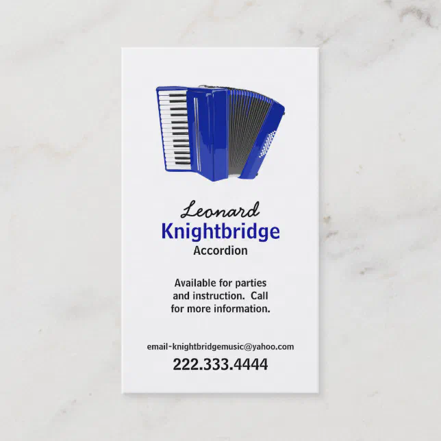 Stylish Accordion Business Card Zazzle