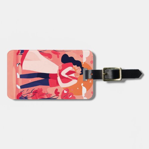 Stylish Acrylic Luggage Tag _ Elegant Couple Desi