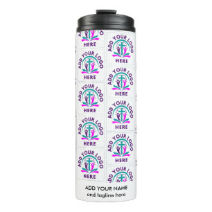 Stylish ADD YOUR LOGO Business Church Merchandise  Thermal Tumbler