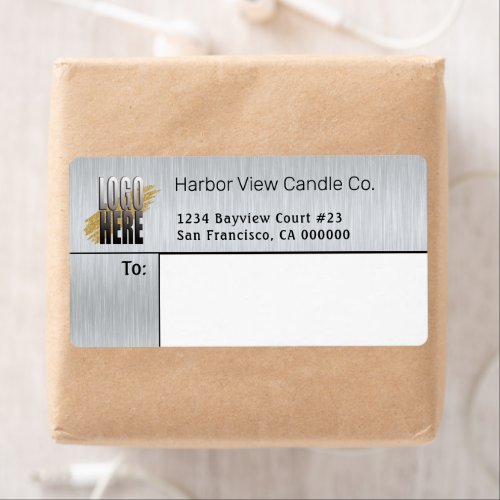 Stylish Add your Logo Gray Business Shipping Label