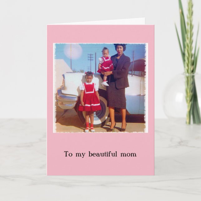 Stylish African American Mother's Day Card (Front)