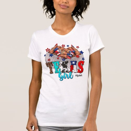 Stylish African American Texas Nail Salon Design T_Shirt