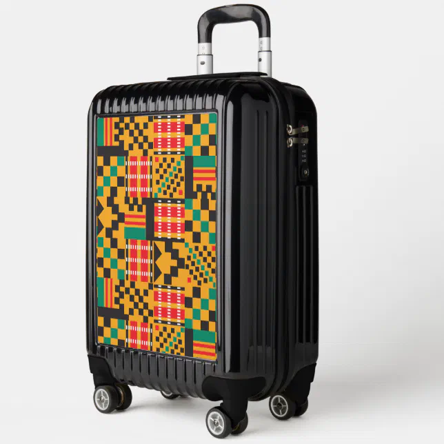 African Kente Pattern Print Luggage Cover Protector