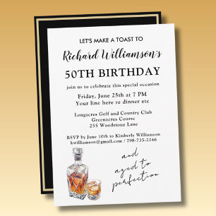 Stylish Aged to Perfection 50th Birthday Party Invitation