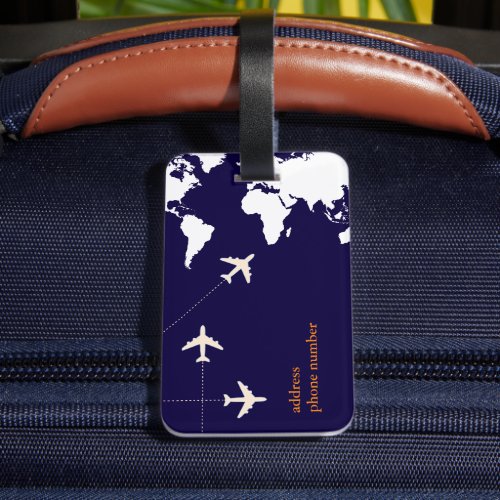 Stylish airplane travel luggage tag