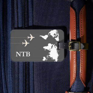 Stylish Airplane Traveler Luggage Tag