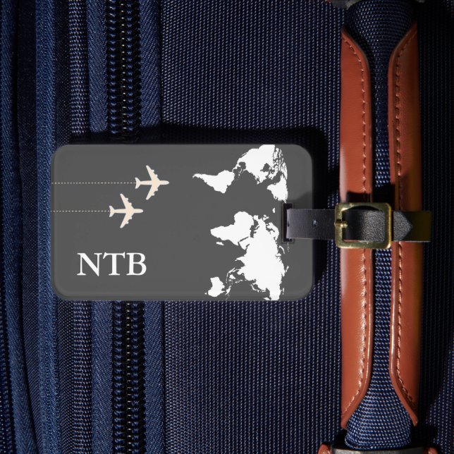 Stylish Airplane Traveler Luggage Tag (Front Insitu 4)