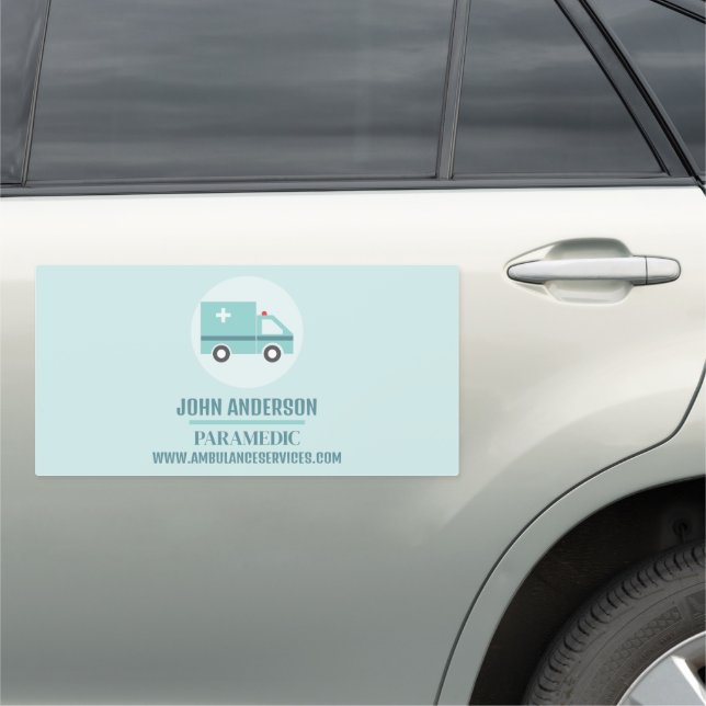 Stylish Ambulance Design, EMT, Paramedic Car Magnet (In Situ)