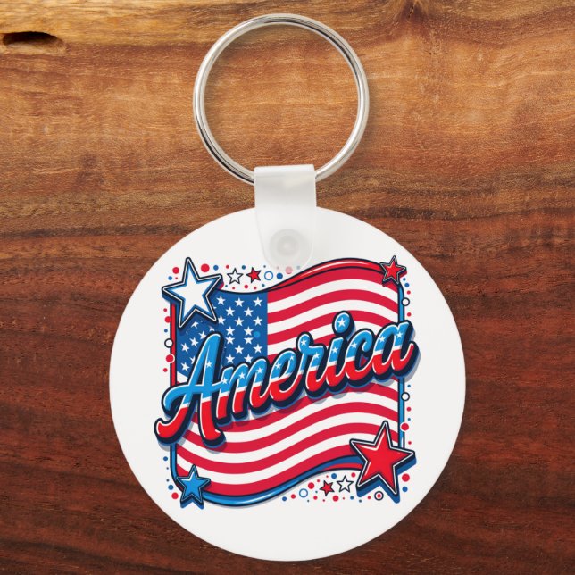 Stylish America Keychain (Front)
