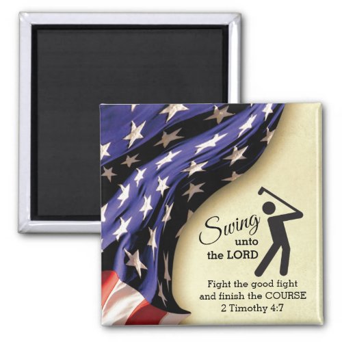 Stylish American Flag Golf Magnet