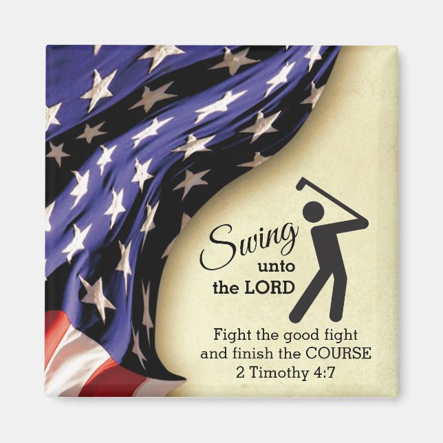 Stylish American Flag Golf Magnet (Front)