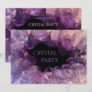 Stylish Amethyst Crystal Party Invitation