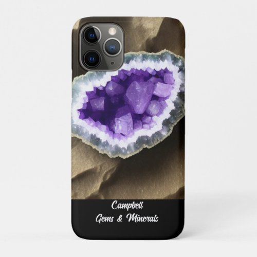 Stylish Amethyst Geode Custom  iPhone 11 Pro Case
