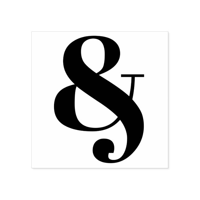 Stylish Ampersand Classic Typography Rubber Stamp (Imprint)