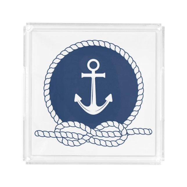 Stylish Anchor And Rope Acrylic Tray (Front)