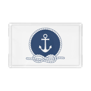 Stylish Anchor And Rope Acrylic Tray