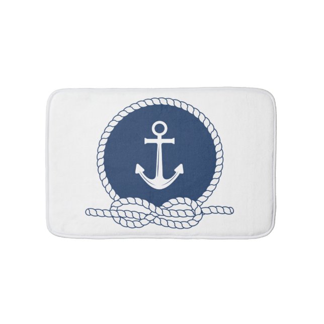 Stylish Anchor And Rope Bathroom Mat (Front)