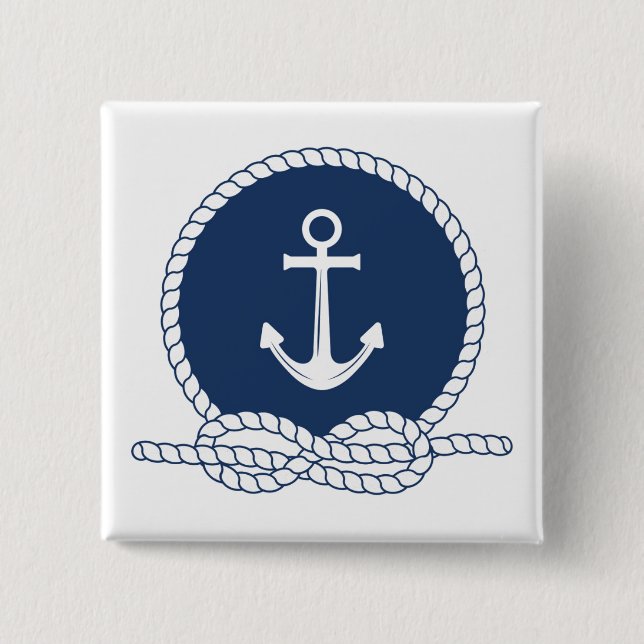 Stylish Anchor And Rope Button (Front)
